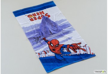 Poncho Playa Infantil Algodón 55x110 Licen. Spiderman Super Hero